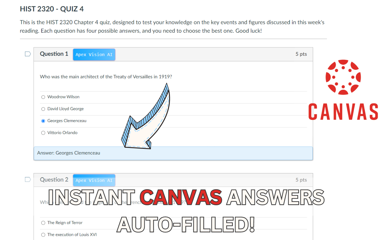 Instant Canvas Test & Quiz Answers