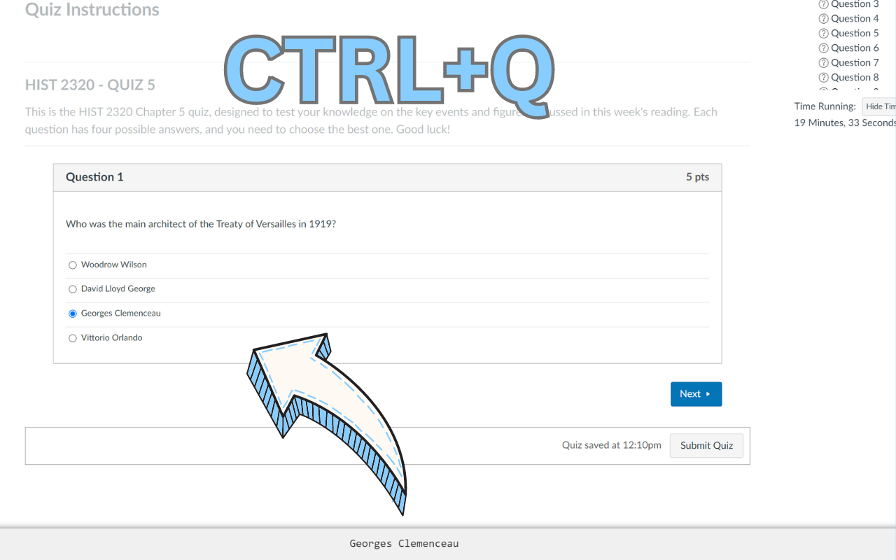 Instant homework answers using the toolbar and keybind CTRL+Q to get instant answers