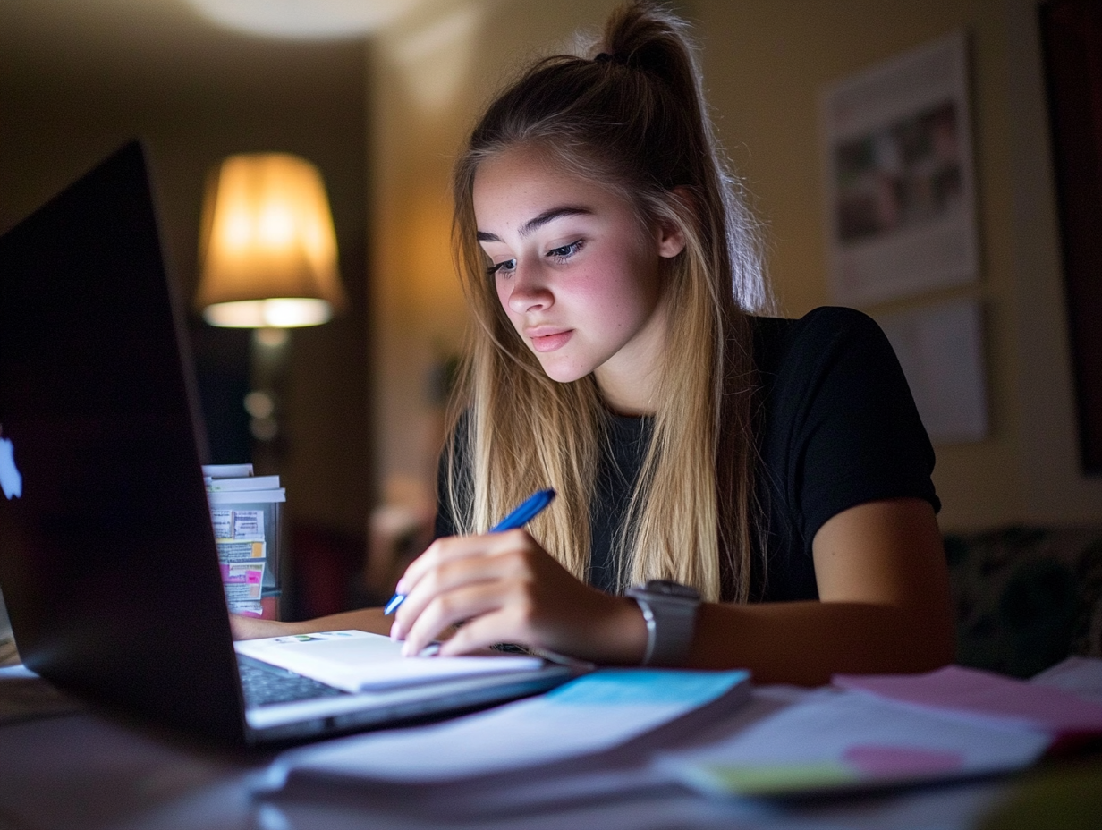 student using AI for college homework