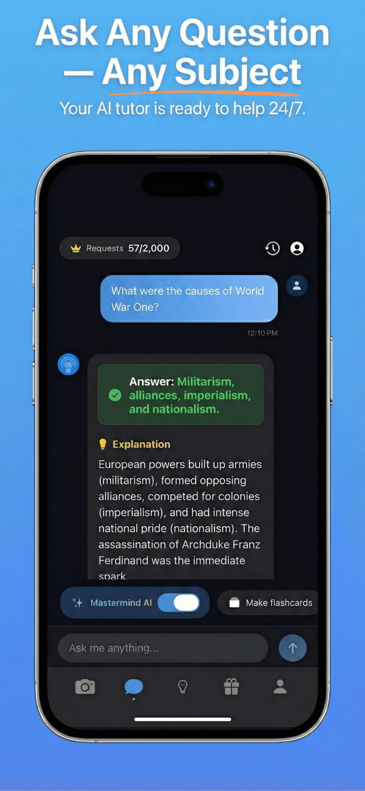 AI tutor app for students iPhone - Chat with AI for homework help