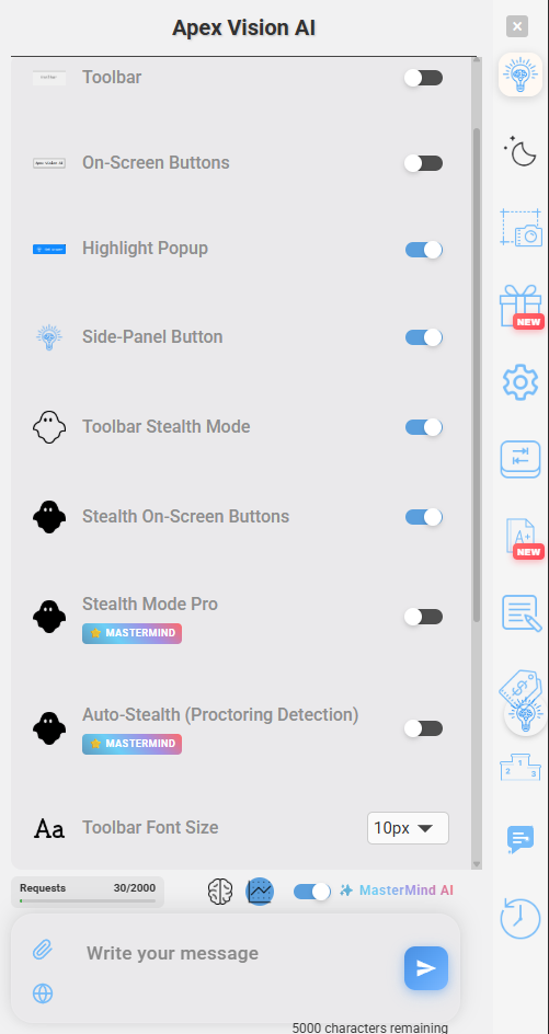 Apex Vision AI Settings